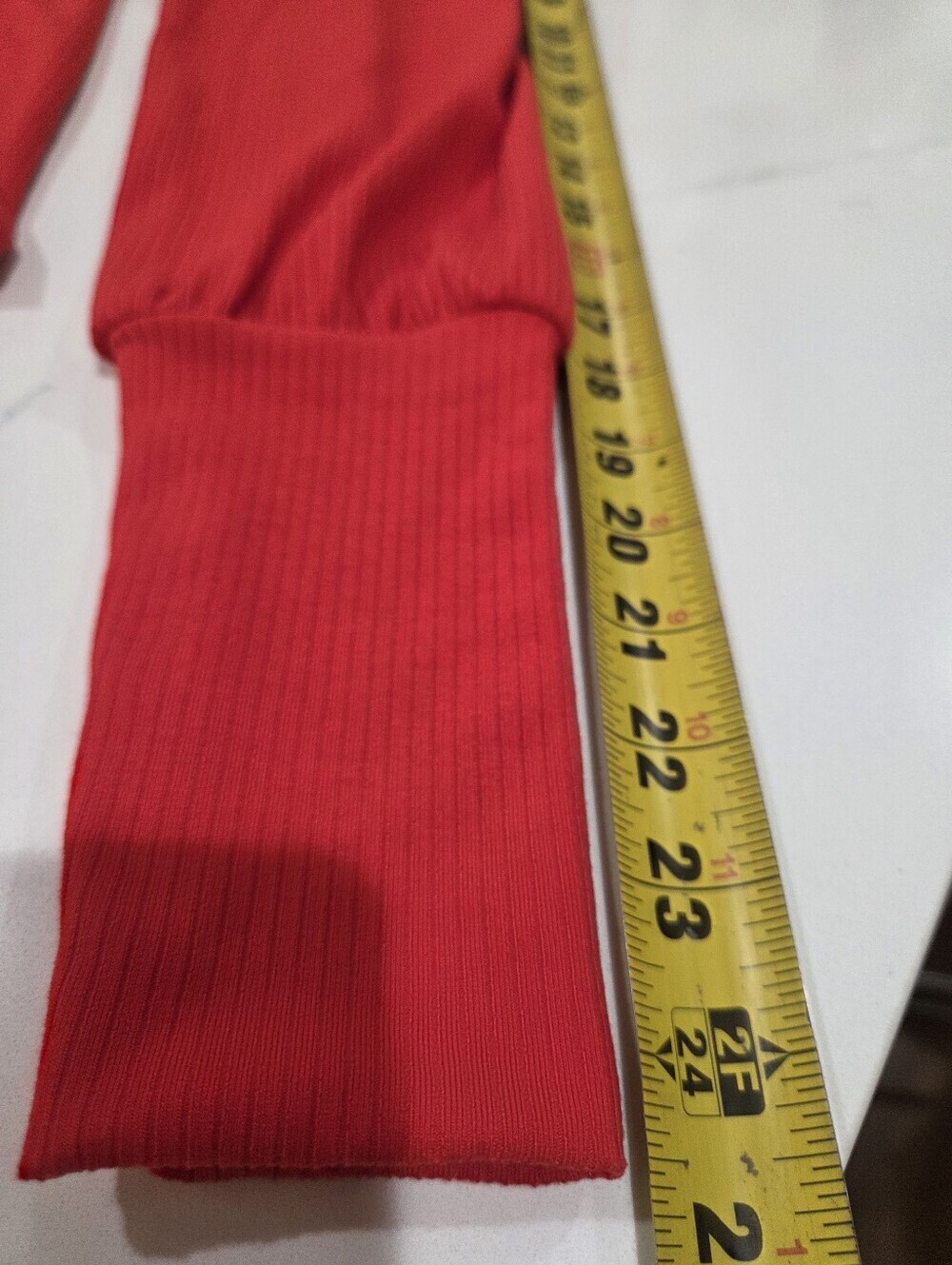 Jennifer Lopez Red Ribbed Scoop Button-Front Top Small - Picture 8 of 8